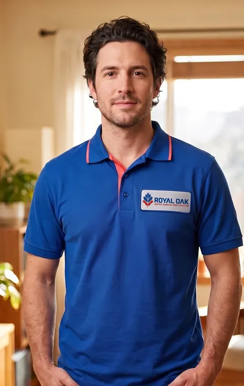 A restoration technician in the company uniform